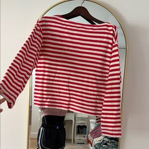Universal Threads Red and White Striped Long Sleeve Top